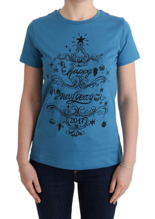 Dolce & Gabbana Blue Cotton 2017 Motive Women's T-Shirt