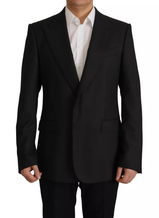 Dolce & Gabbana Black Polyester Single Breasted Men's BlazerJacket (Pre-Owned)
