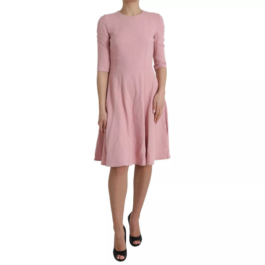 Dolce & Gabbana Pink A-line Flare Viscose Short Sleeves Women's Dress (Pre-Owned)