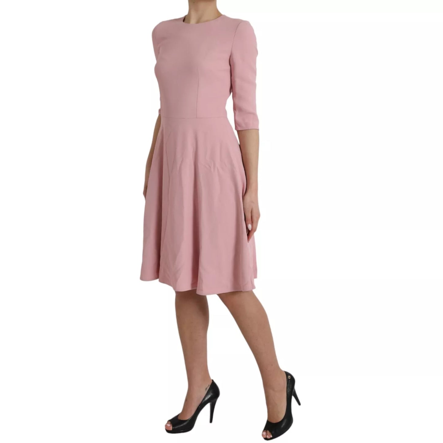 Dolce & Gabbana Pink A-line Flare Viscose Short Sleeves Women's Dress (Pre-Owned)