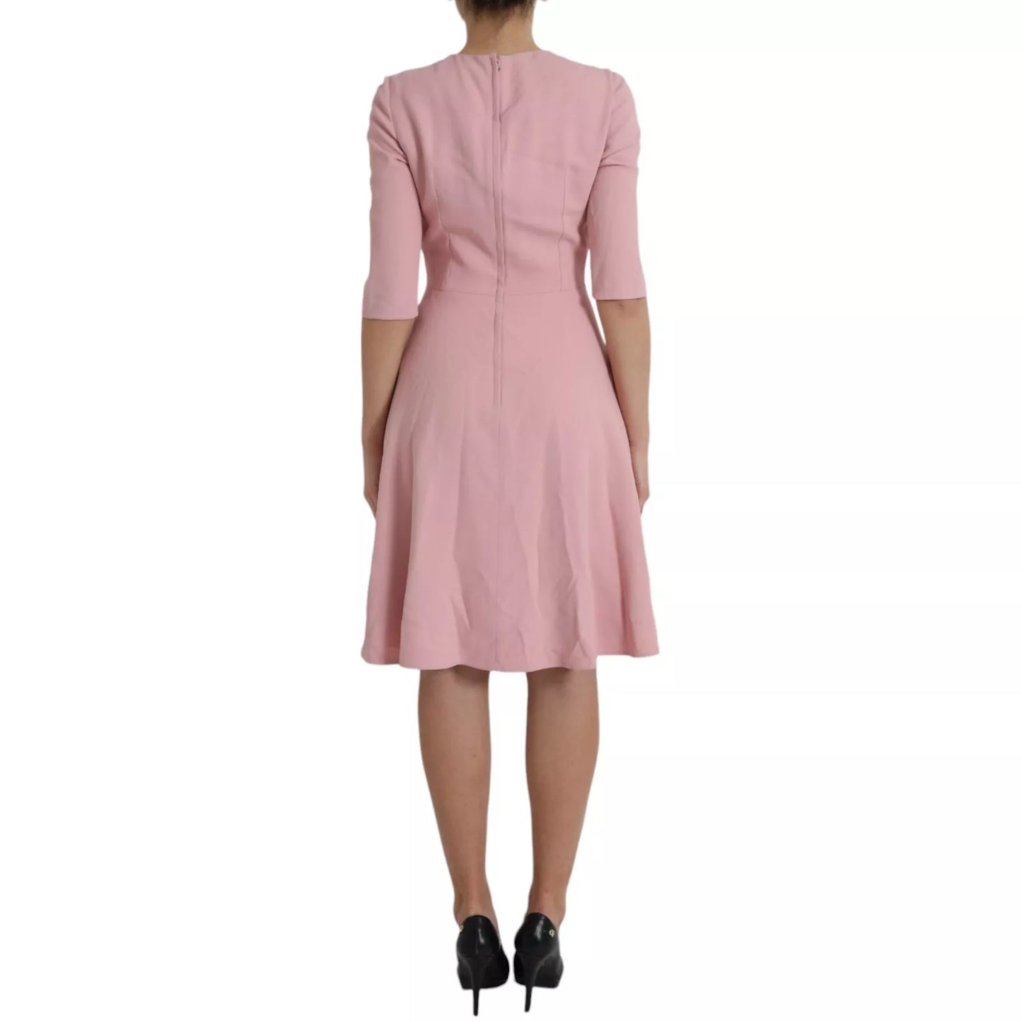 Dolce & Gabbana Pink A-line Flare Viscose Short Sleeves Women's Dress (Pre-Owned)