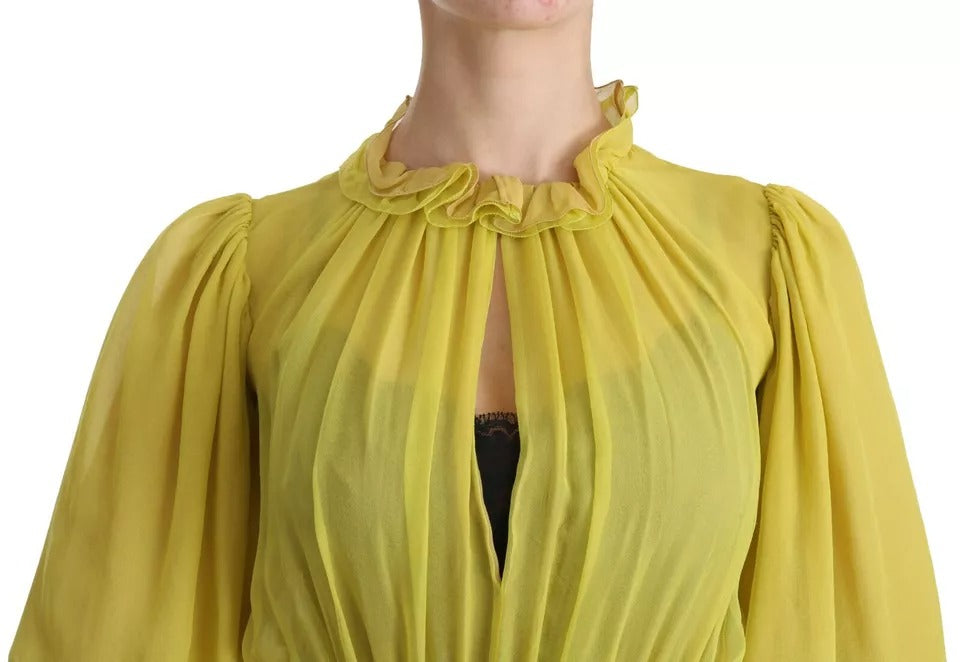 Dolce & Gabbana Yellow Shift A-line Silk Gown Women's Dress (Pre-Owned)