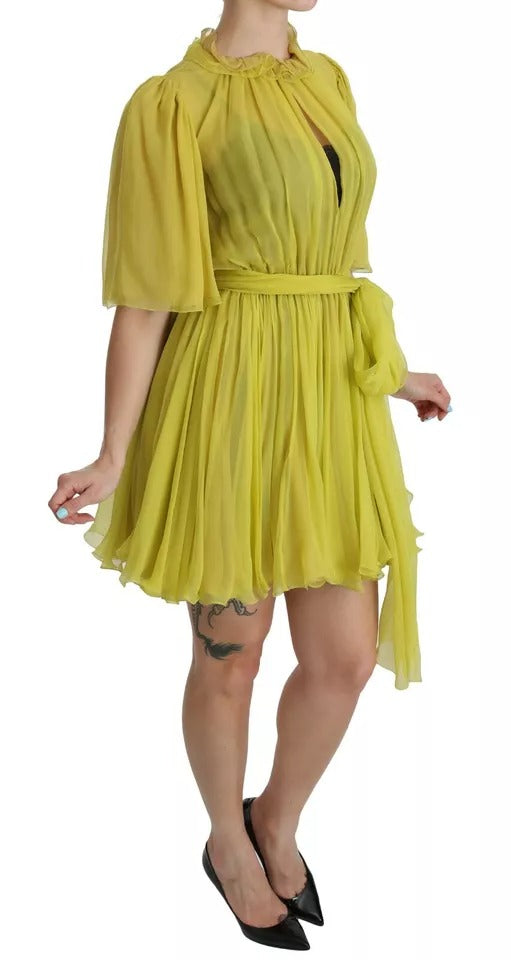 Dolce & Gabbana Yellow Shift A-line Silk Gown Women's Dress (Pre-Owned)