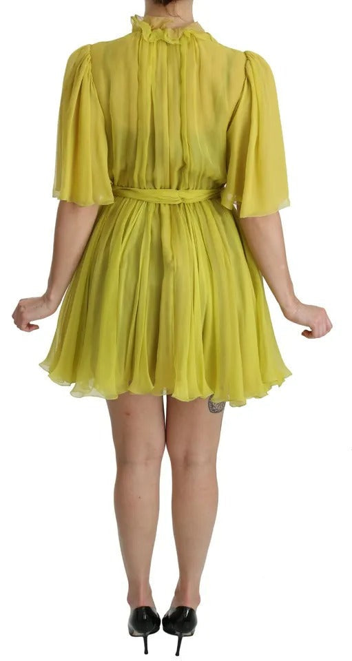 Dolce & Gabbana Yellow Shift A-line Silk Gown Women's Dress (Pre-Owned)