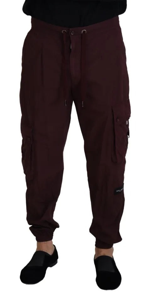 Dolce & Gabbana Bordeaux Cargo Jogger Trouser Cotton Men's Pants (Pre-Owned)