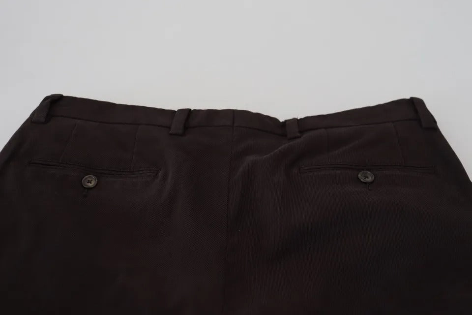 Dolce & Gabbana Brown Skinny Men Cotton Stretch Men's Pants (Pre-Owned)