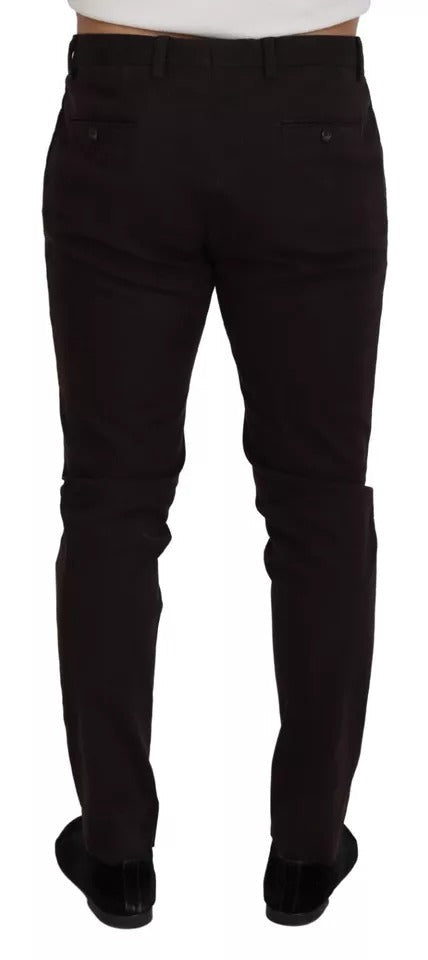 Dolce & Gabbana Brown Skinny Men Cotton Stretch Men's Pants (Pre-Owned)