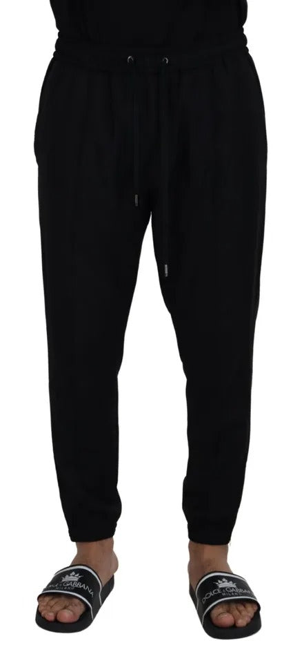 Dolce & Gabbana Black Jogger Jogging Wool Men's Pants (Pre-Owned)