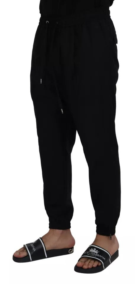 Dolce & Gabbana Black Jogger Jogging Wool Men's Pants (Pre-Owned)