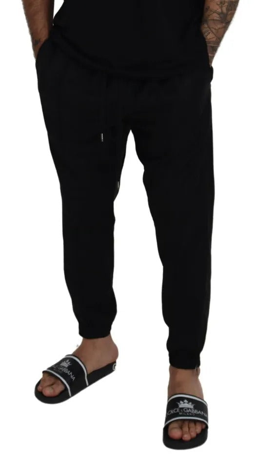Dolce & Gabbana Black Jogger Jogging Wool Men's Pants (Pre-Owned)