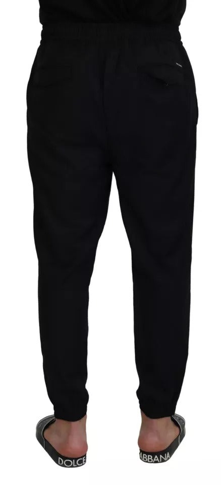 Dolce & Gabbana Black Jogger Jogging Wool Men's Pants (Pre-Owned)