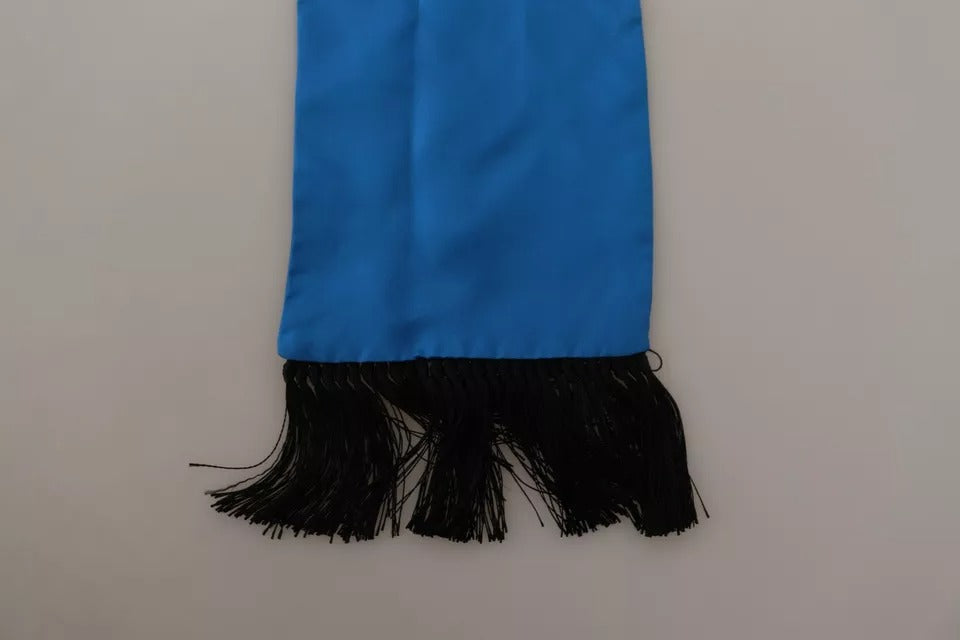 Dolce & Gabbana Royal Blue Men's Neck Wrap Shawl Silk Men's Scarf (Pre-Owned)