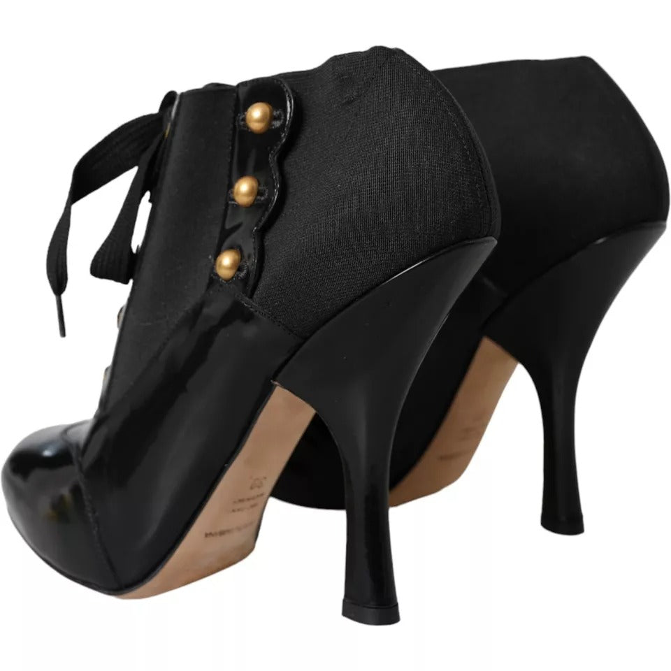 Dolce & Gabbana Black Jersey Stretch Ankle Boots Women's Shoes (Pre-Owned)