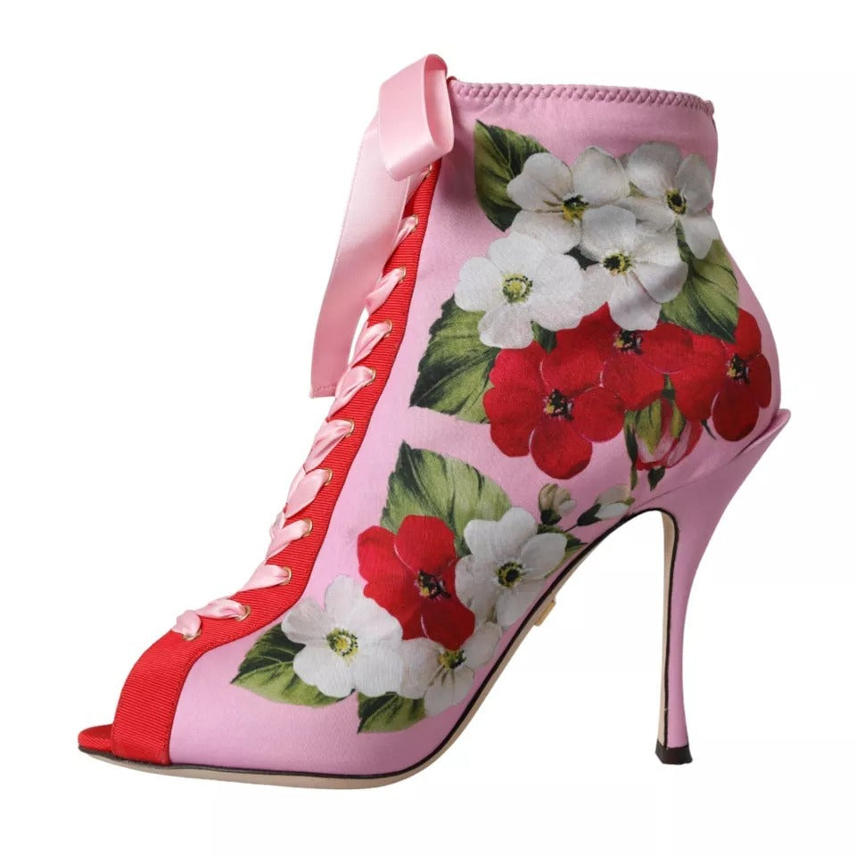 Dolce & Gabbana Multicolor Jersey Stretch Boots Open Toes Heels Women's Shoes (Pre-Owned)