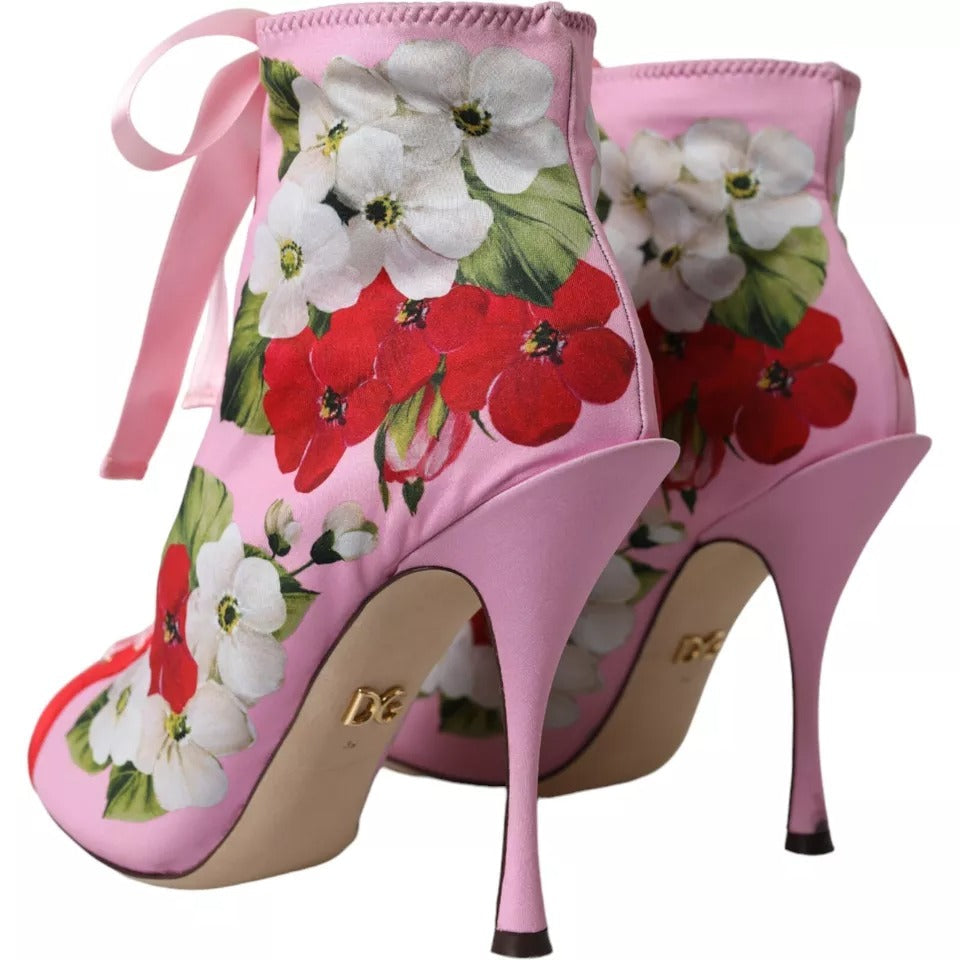 Dolce & Gabbana Multicolor Jersey Stretch Boots Open Toes Heels Women's Shoes (Pre-Owned)