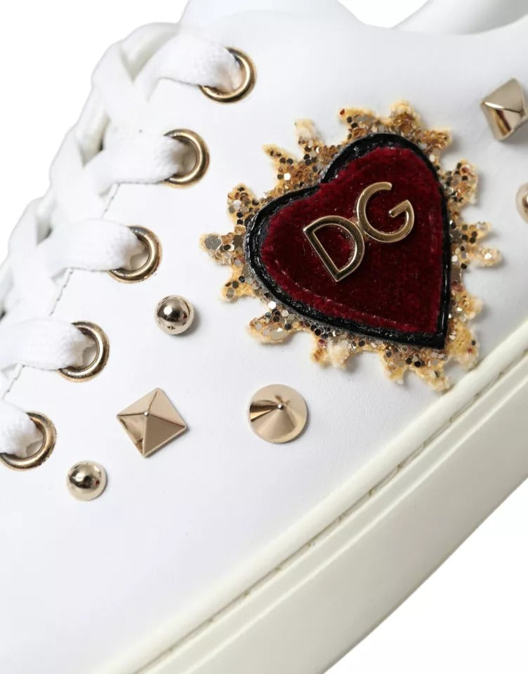 Dolce & Gabbana White Portofino Sacred Heart Sneakers Women Women's Shoes (Pre-Owned)
