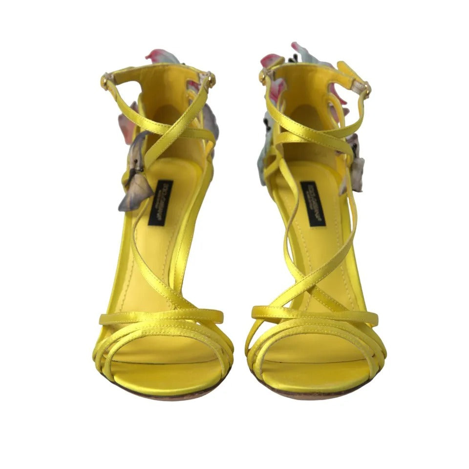 Dolce & Gabbana Yellow Butterfly Applique Sandals Women's Shoes (Pre-Owned)