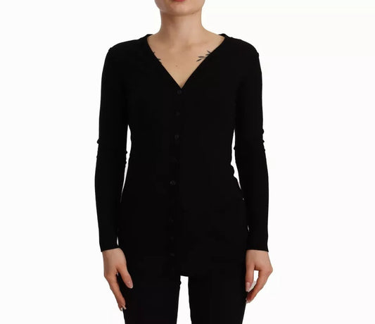 Dolce & Gabbana Black Wool Knit Button Down Cardigan Women's Sweater (Pre-Owned)