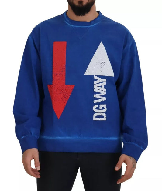 Dolce & Gabbana Blue DGWAY Cotton Crewneck Pullover Men's Sweater (Pre-Owned)