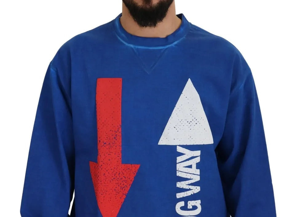 Dolce & Gabbana Blue DGWAY Cotton Crewneck Pullover Men's Sweater (Pre-Owned)