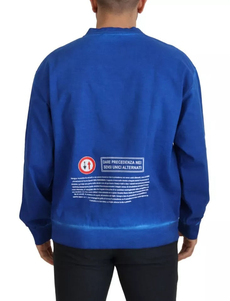 Dolce & Gabbana Blue DGWAY Cotton Crewneck Pullover Men's Sweater (Pre-Owned)