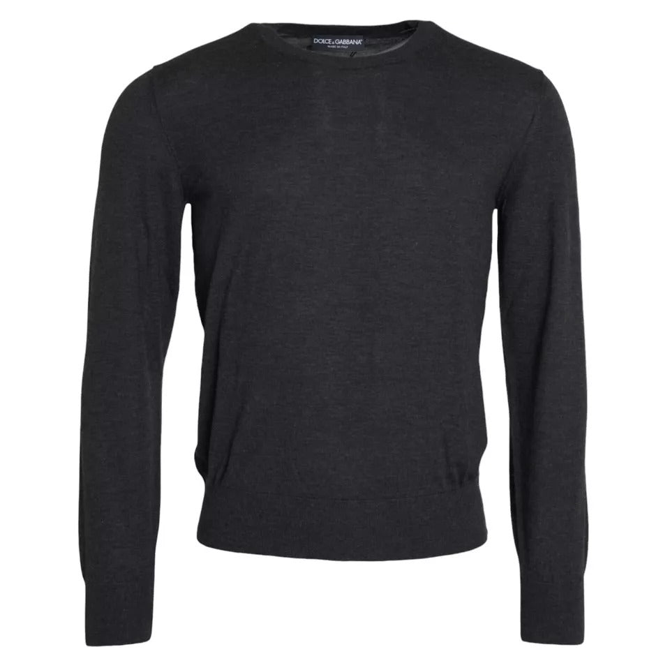 Dolce & Gabbana Dark Gray Cashmere Crewneck Pullover Men's Sweater (Pre-Owned)