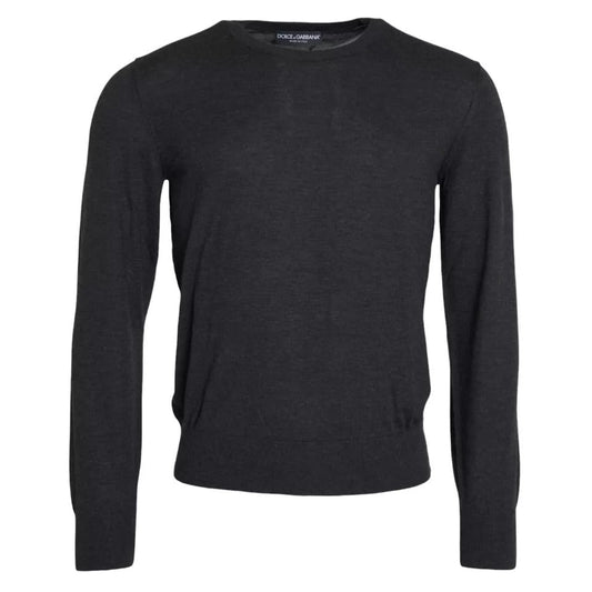 Dolce & Gabbana Dark Gray Cashmere Crewneck Pullover Men's Sweater (Pre-Owned)
