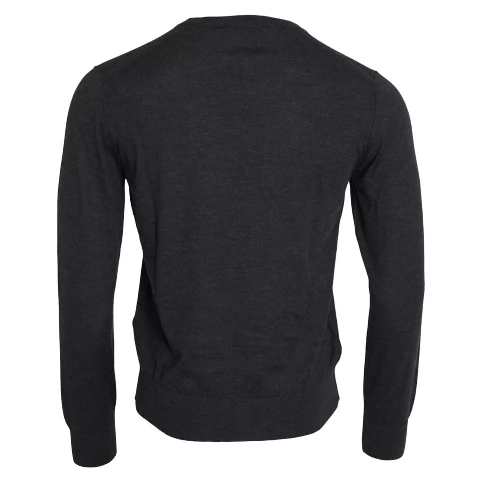 Dolce & Gabbana Dark Gray Cashmere Crewneck Pullover Men's Sweater (Pre-Owned)