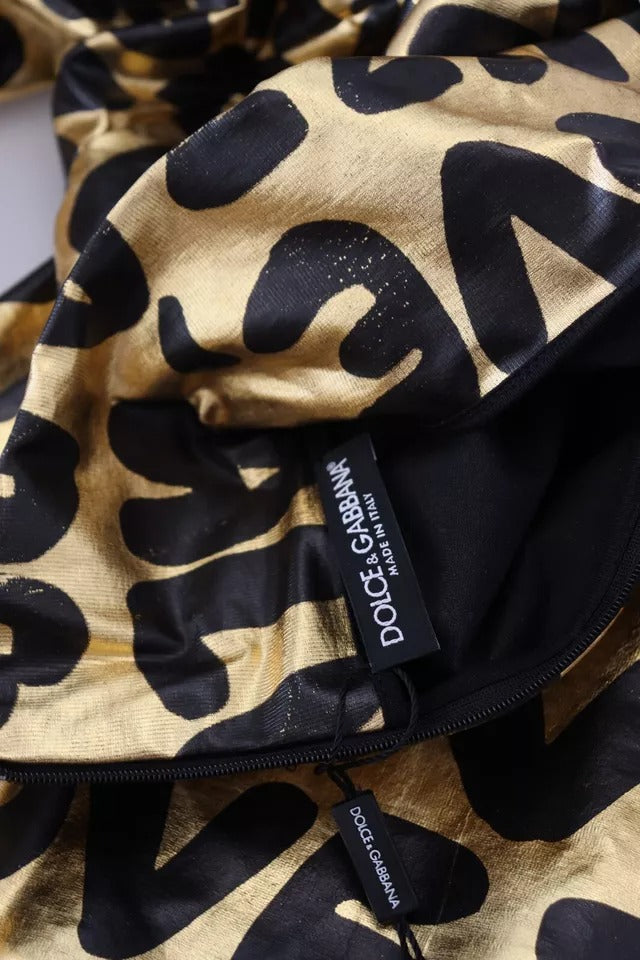 Dolce & Gabbana Gold Logo Print Turtleneck Pullover Men's Sweater (Pre-Owned)