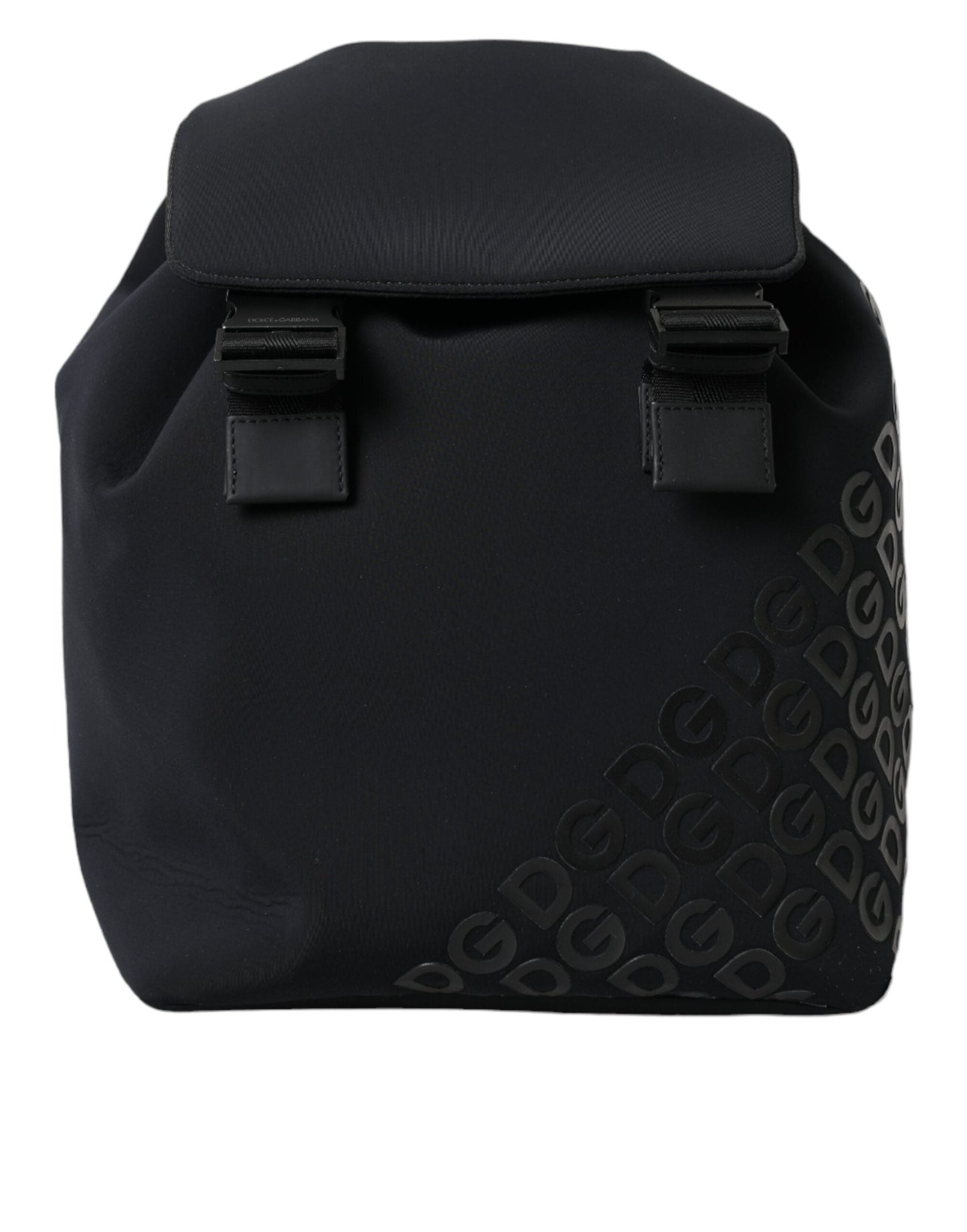 Dolce & Gabbana Black Neoprene Nylon DG Logo School Backpack Men's Bag (Pre-Owned)