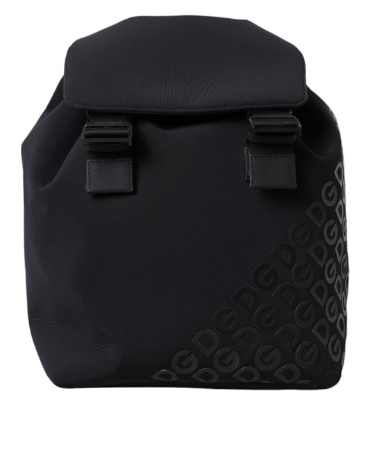 Dolce & Gabbana Black Neoprene Nylon DG Logo School Backpack Men's Bag (Pre-Owned)