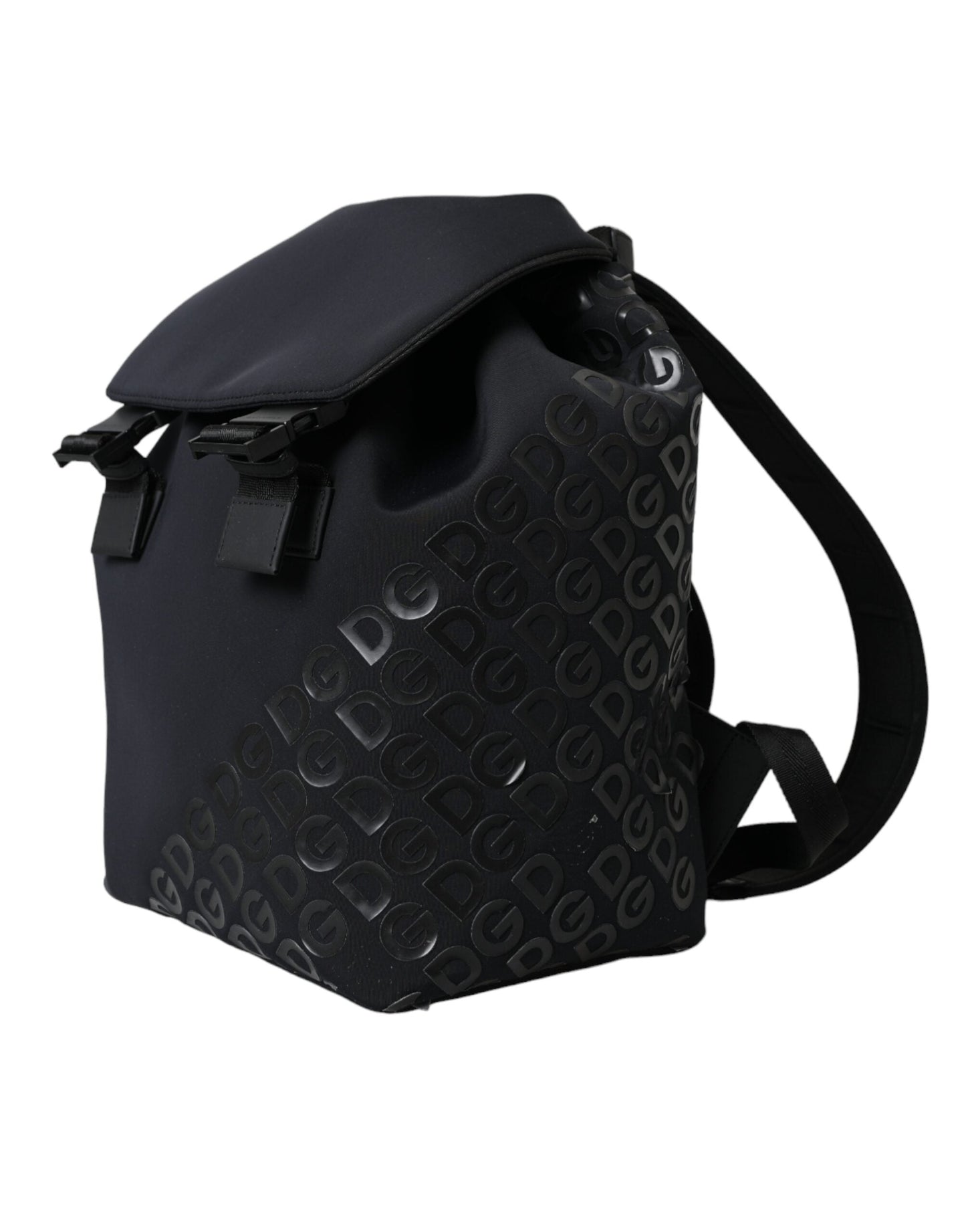 Dolce & Gabbana Black Neoprene Nylon DG Logo School Backpack Men's Bag (Pre-Owned)