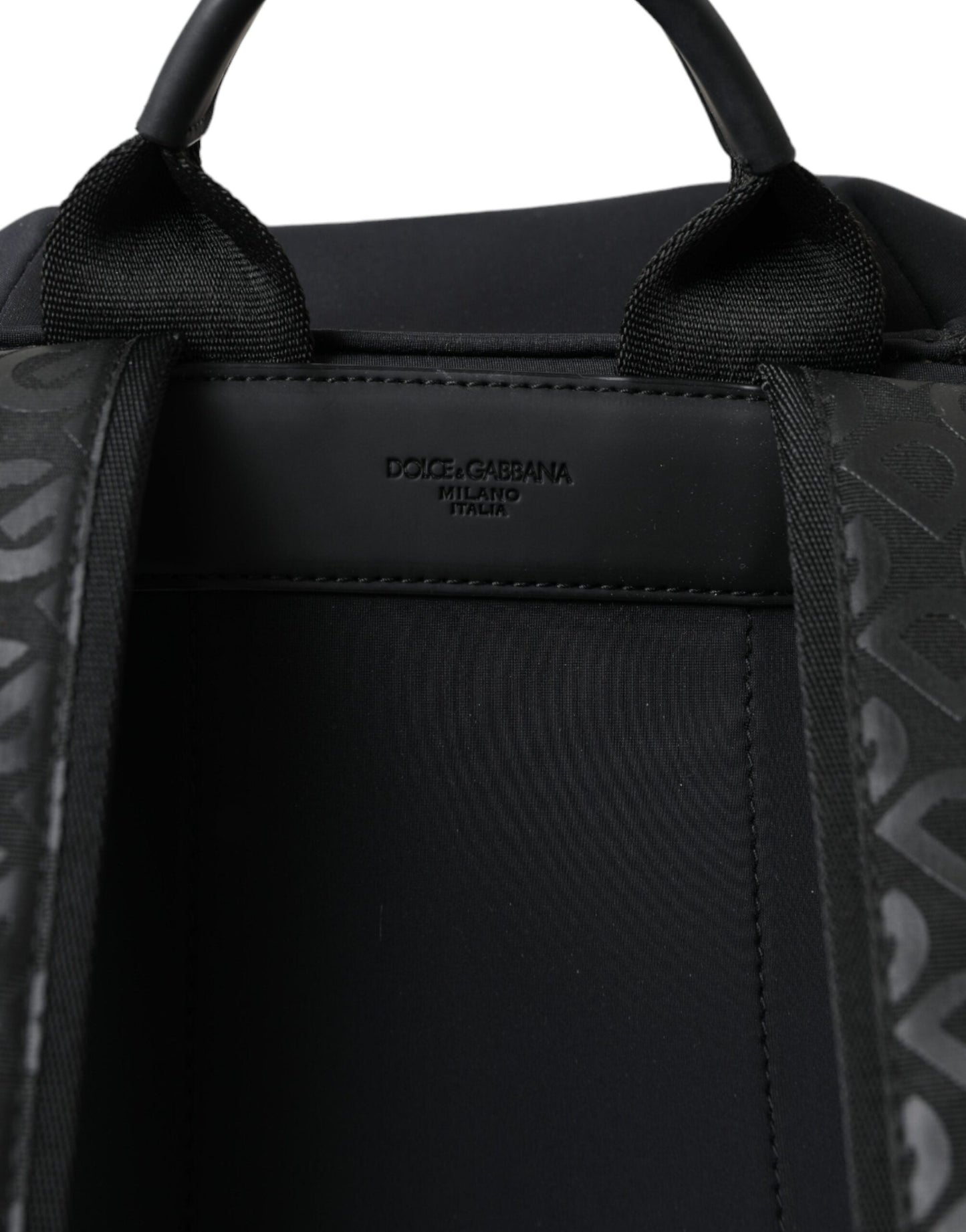 Dolce & Gabbana Black Neoprene Nylon DG Logo School Backpack Men's Bag (Pre-Owned)