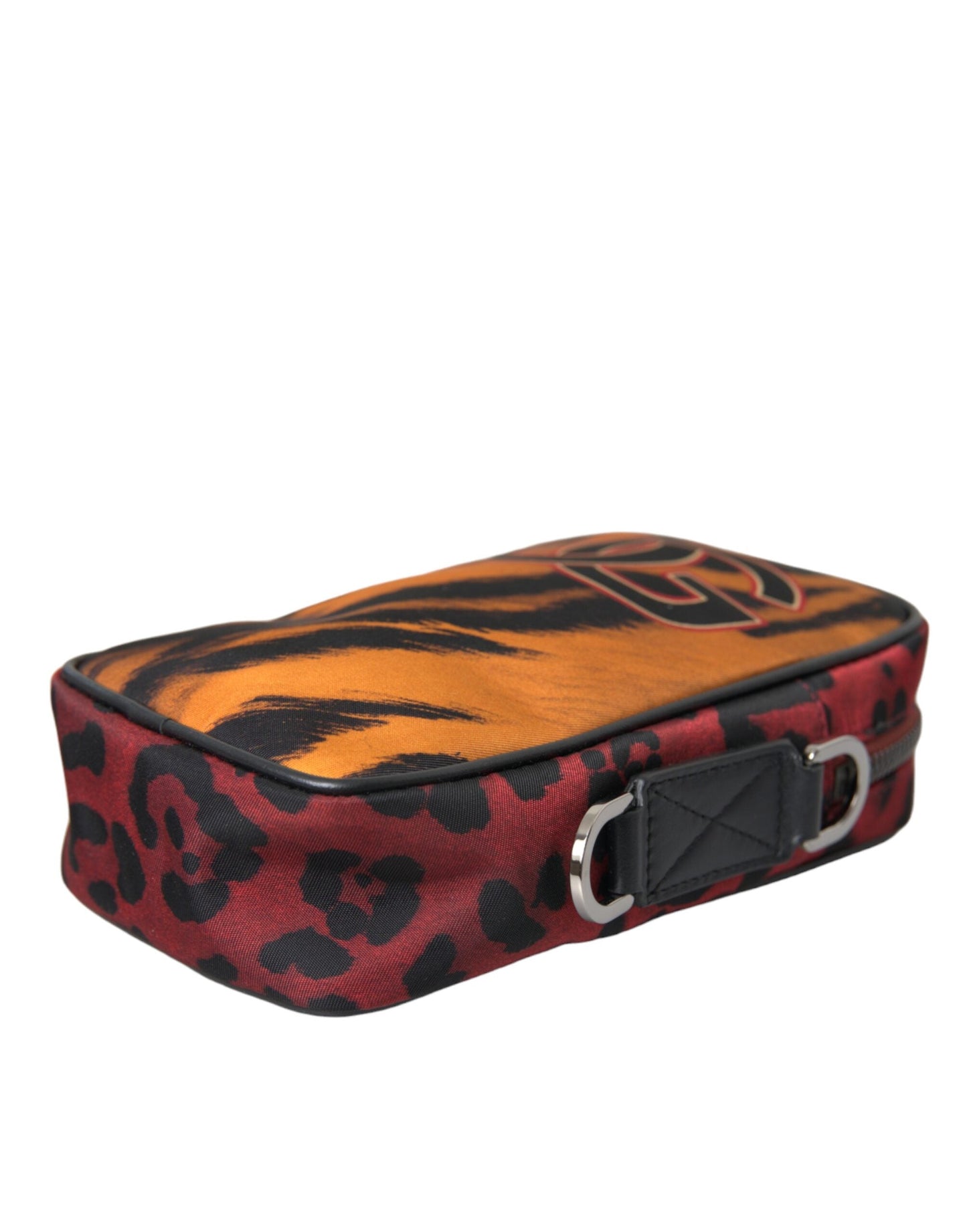 Dolce & Gabbana Multicolor Tiger Print Nylon Logo Cross Body Men's Bag