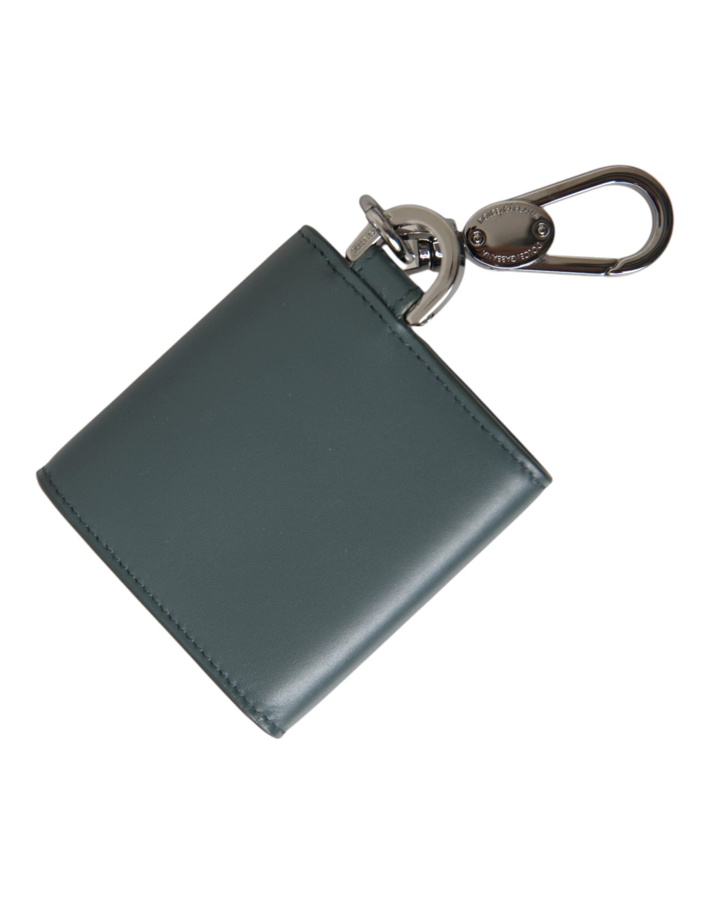Dolce & Gabbana Green Leather DG Logo Keyring Coin Purse Keyring Men's Wallet