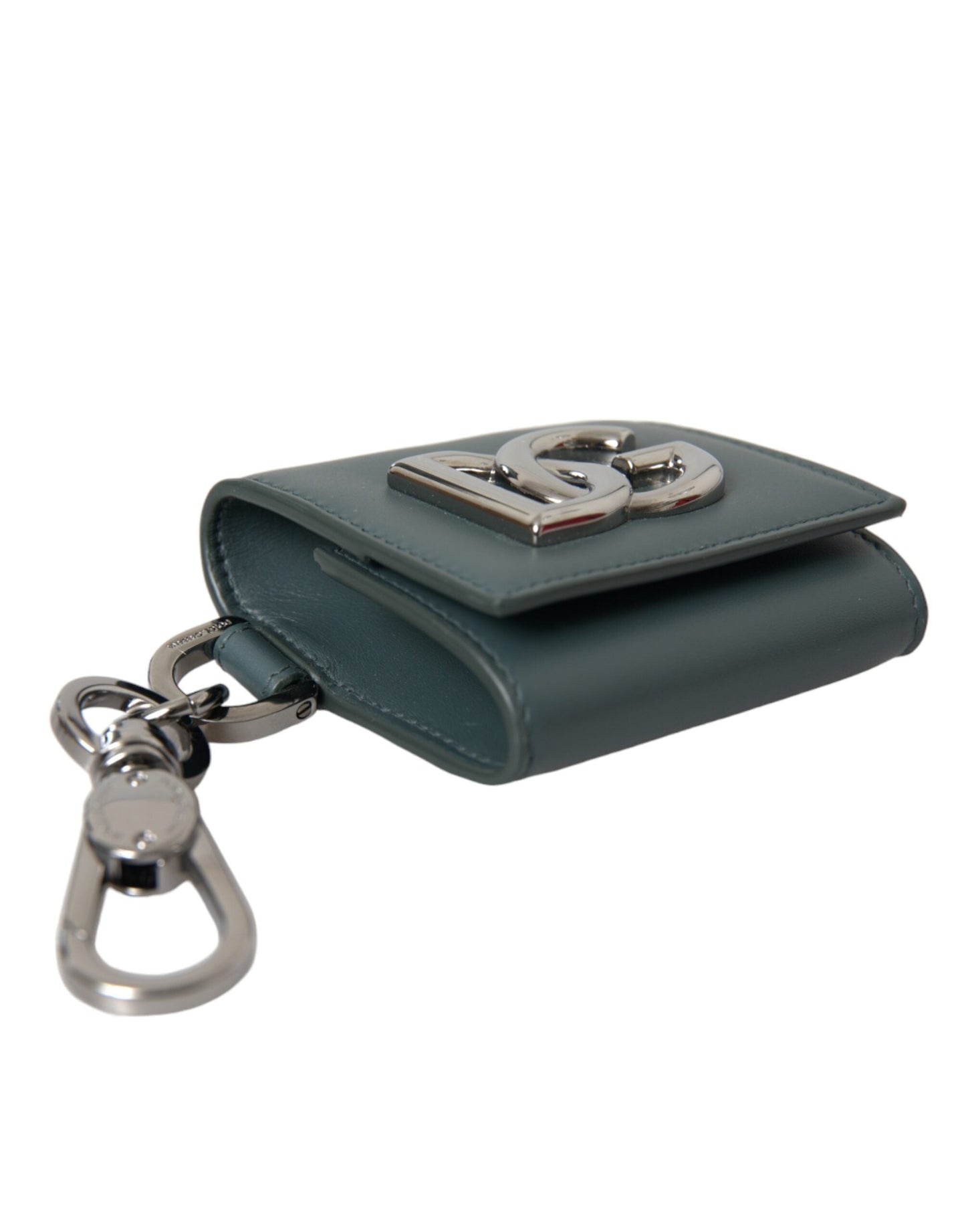 Dolce & Gabbana Green Leather DG Logo Keyring Coin Purse Keyring Men's Wallet