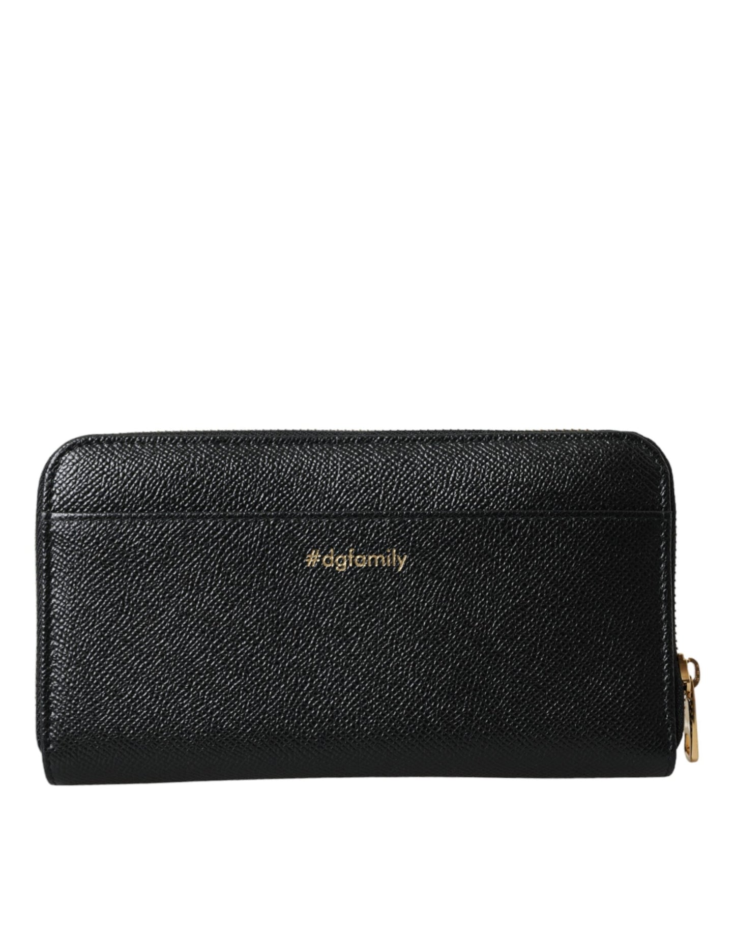 Dolce & Gabbana Black Blue Leather #DGFAMILY Zipper Continental Men Men's Wallet