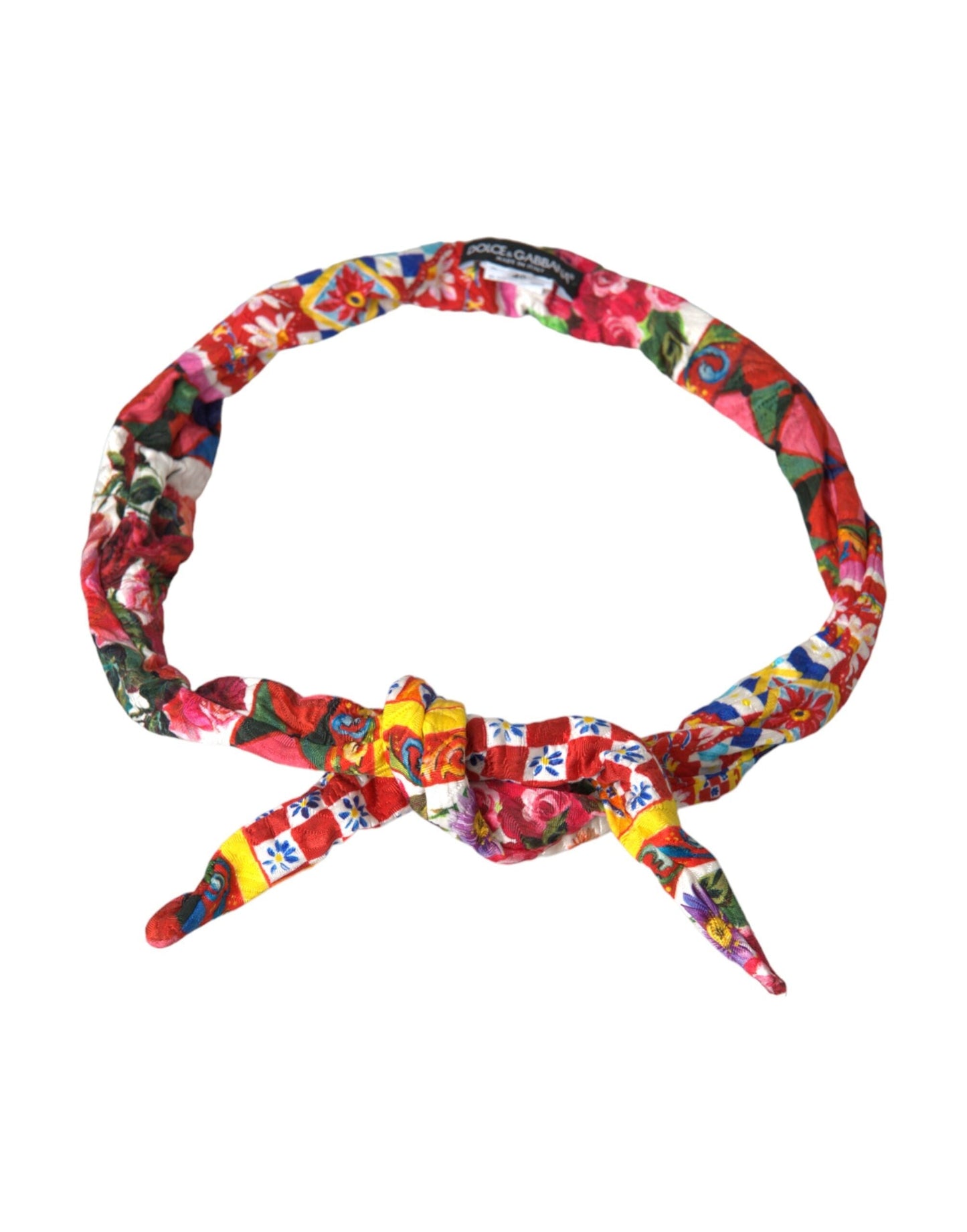 Dolce & Gabbana Multicolor Carretto Print Waist Women's Belt