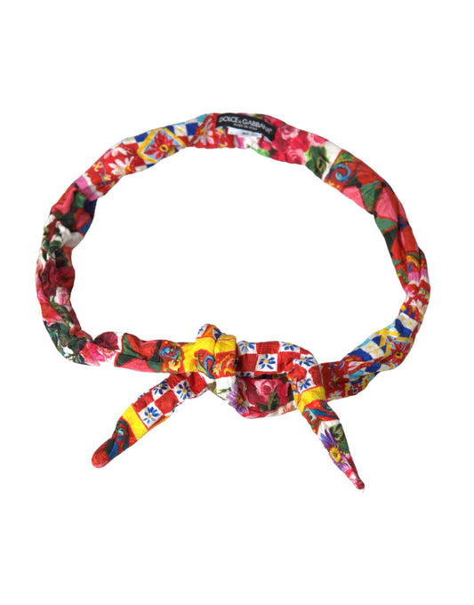 Dolce & Gabbana Multicolor Carretto Print Waist Women's Belt
