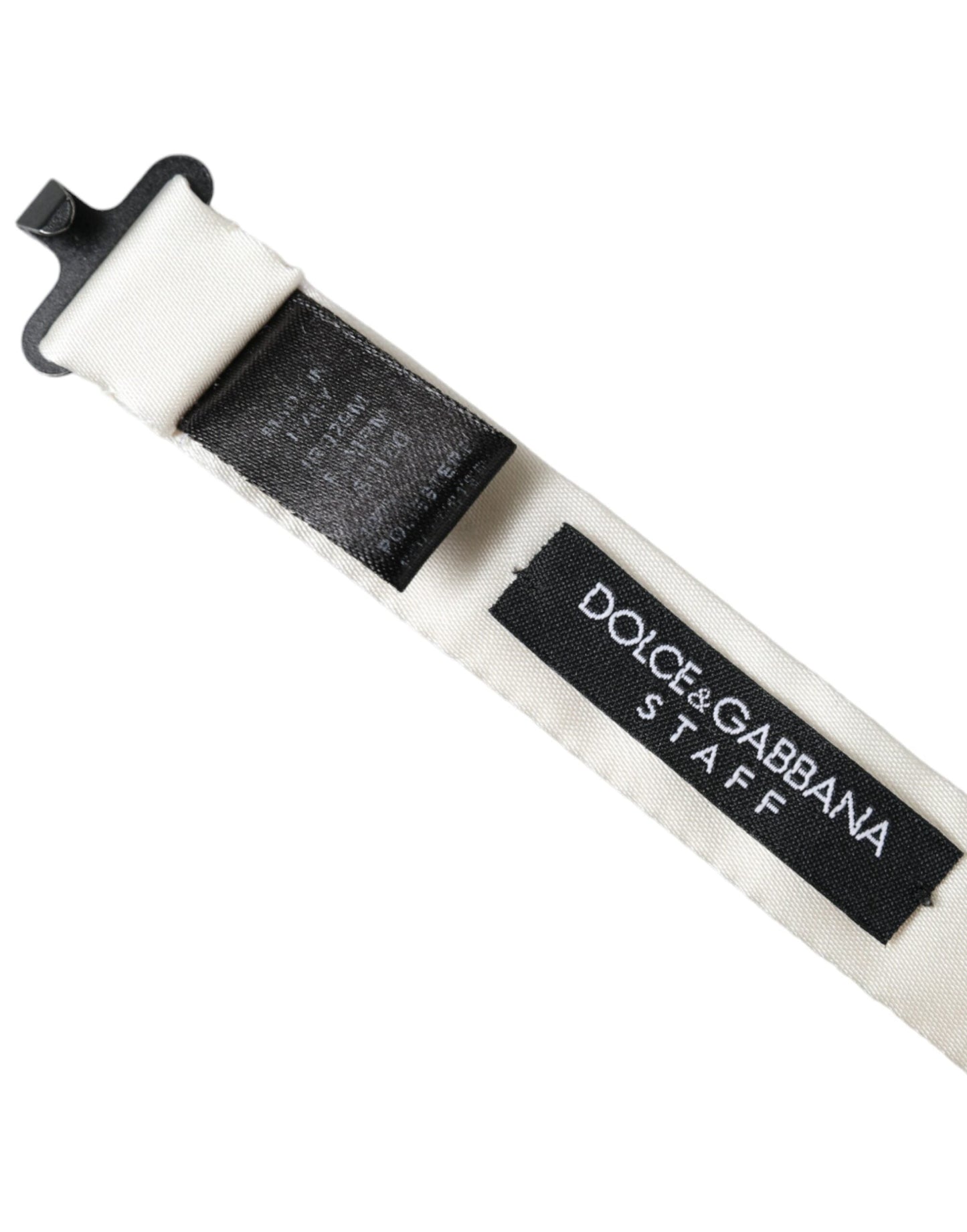 Dolce & Gabbana White Black Polka Dot Polyester Bow Tie Men's Men