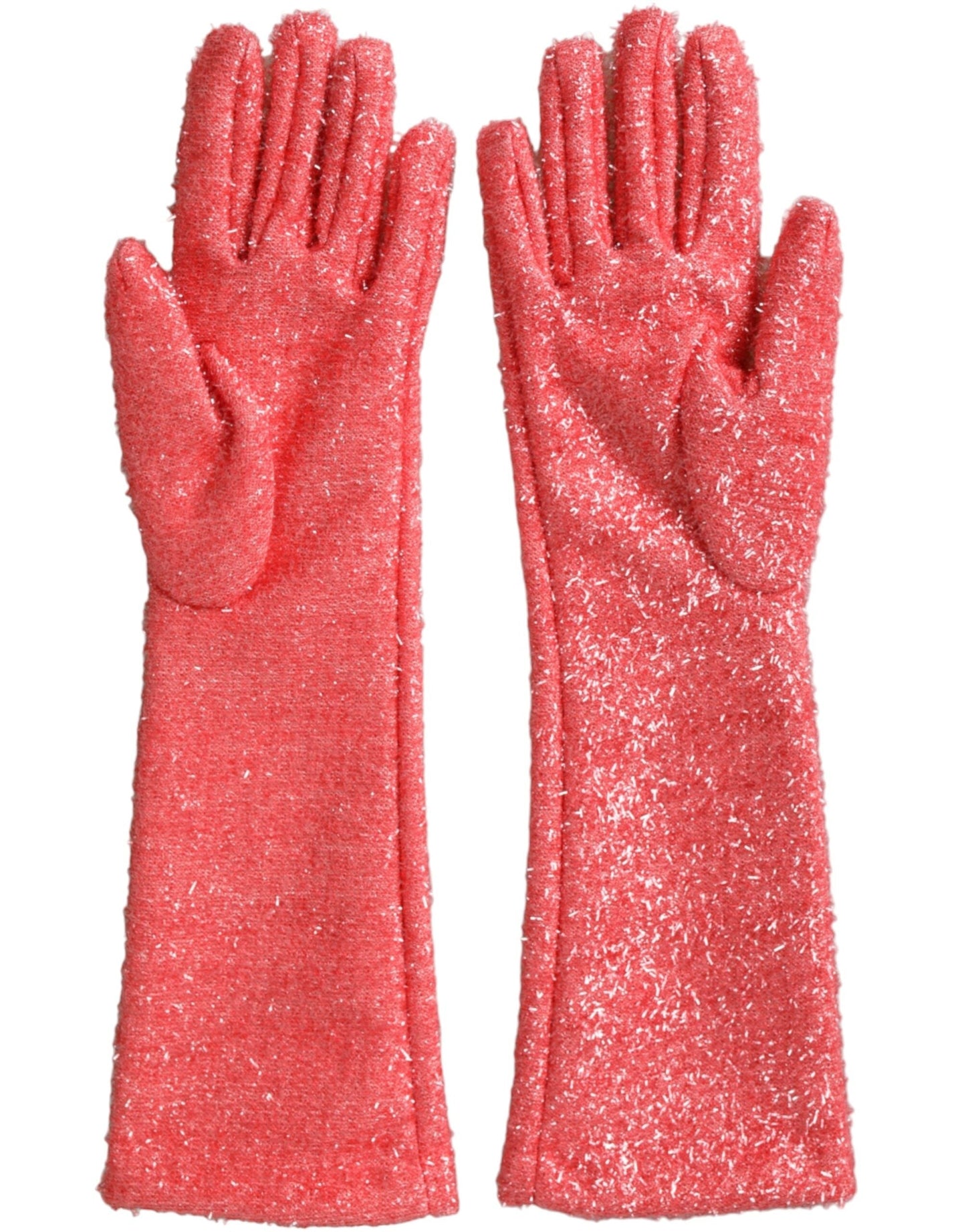 Dolce & Gabbana Pink Lurex Fantasia Mid Arm Length Women's Gloves