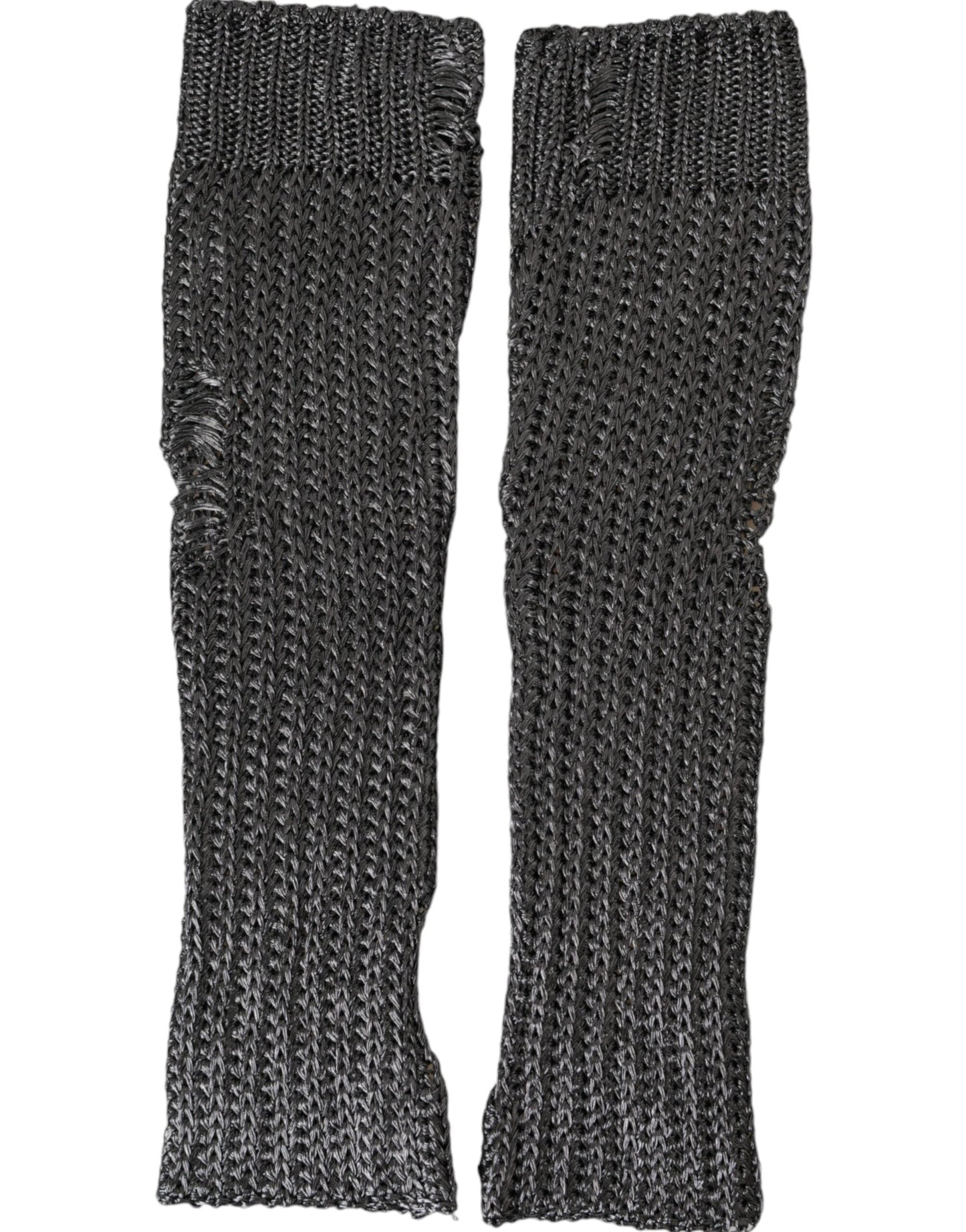 Dolce & Gabbana Gray Viscose Knitted Finger Less Women's Gloves
