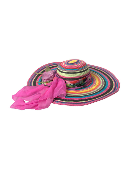 Dolce & Gabbana Multicolor Fantasy Wide Brim Floppy Women's Hat