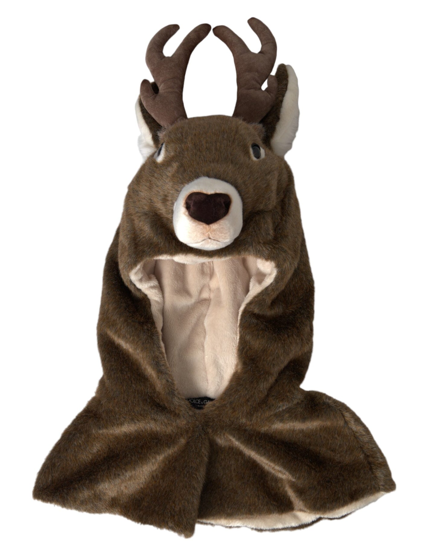 Dolce & Gabbana Brown Deer Faux Fur Whole Head Women's Hat