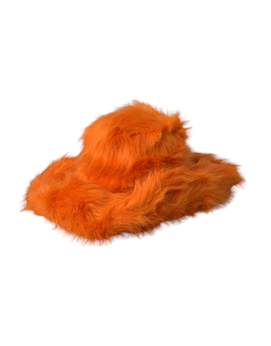 Dolce & Gabbana Orange Faux Fur Polyester Fedora Women's Hat