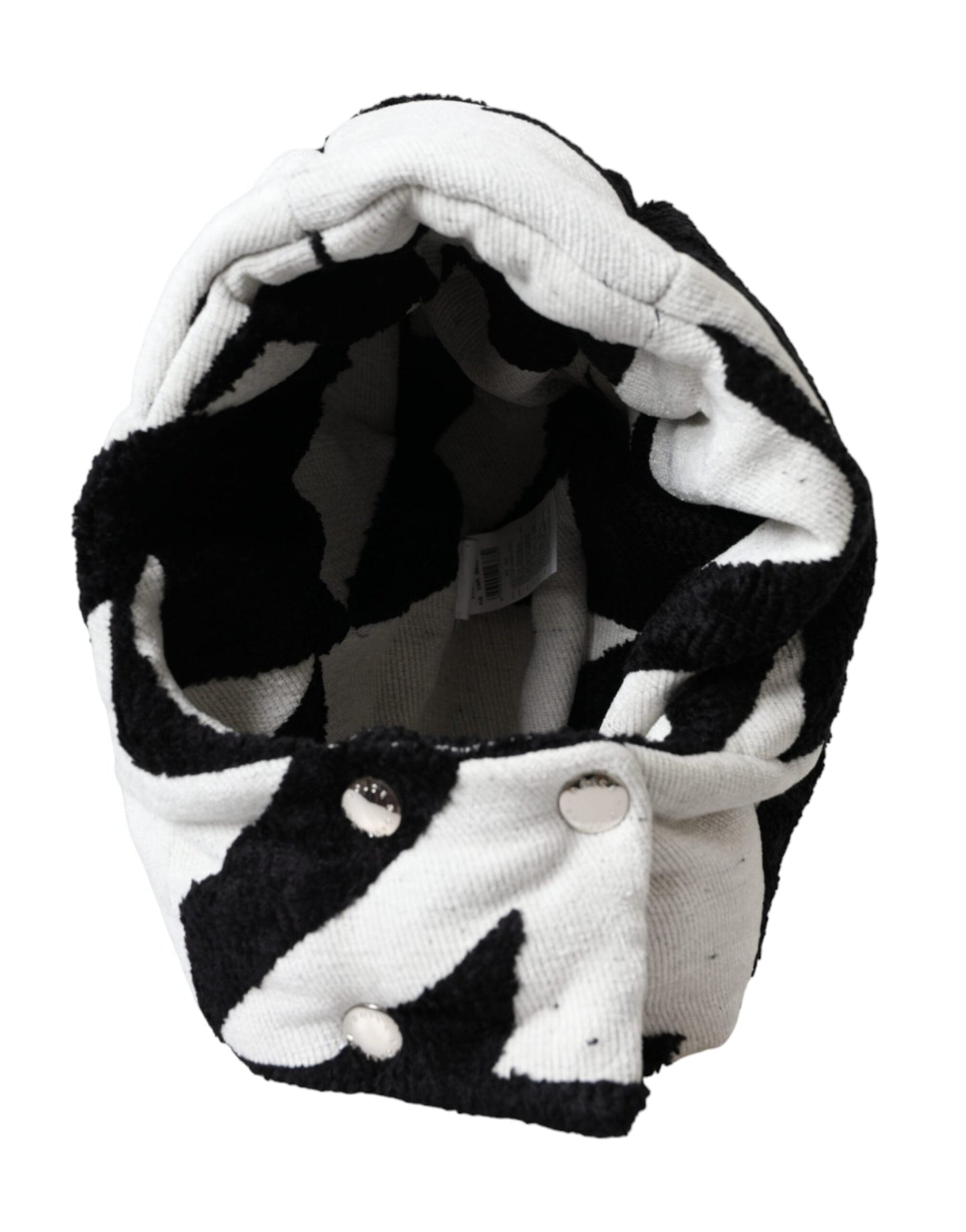 Dolce & Gabbana Black White Wool Whole Head Wrap Women's Hat (Pre-Owned)