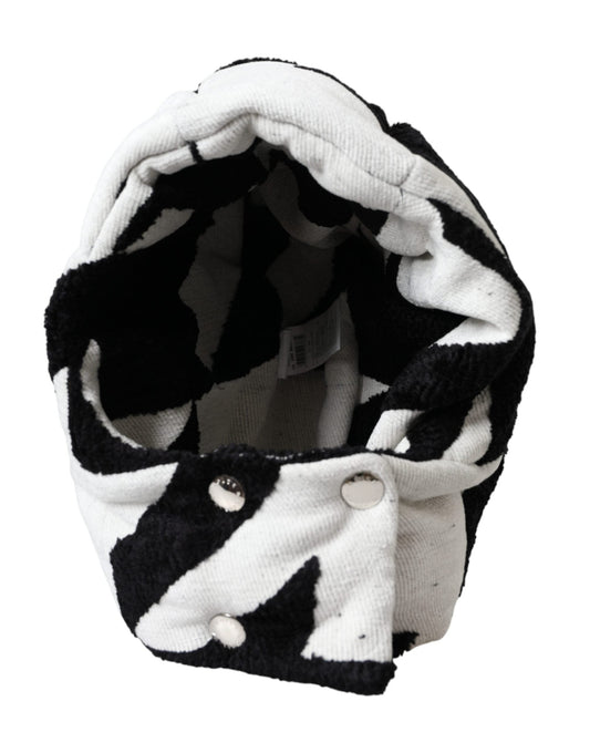 Dolce & Gabbana Black White Wool Whole Head Wrap Women's Hat (Pre-Owned)