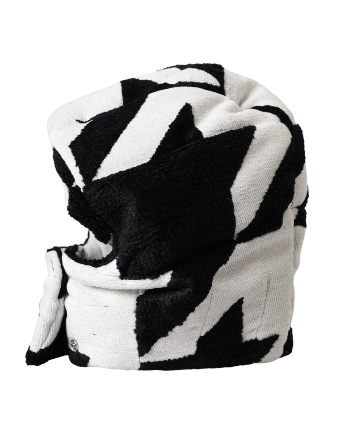 Dolce & Gabbana Black White Wool Whole Head Wrap Women's Hat (Pre-Owned)