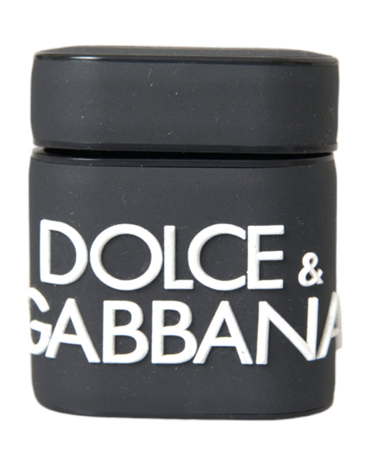 Dolce & Gabbana Black White Silicone Embossed Logo Airpods Women's Case