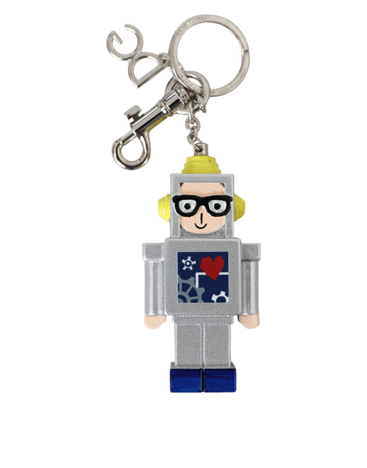 Dolce & Gabbana Multicolor Astronaut Space Metal Logo Keyring Men's Keychain